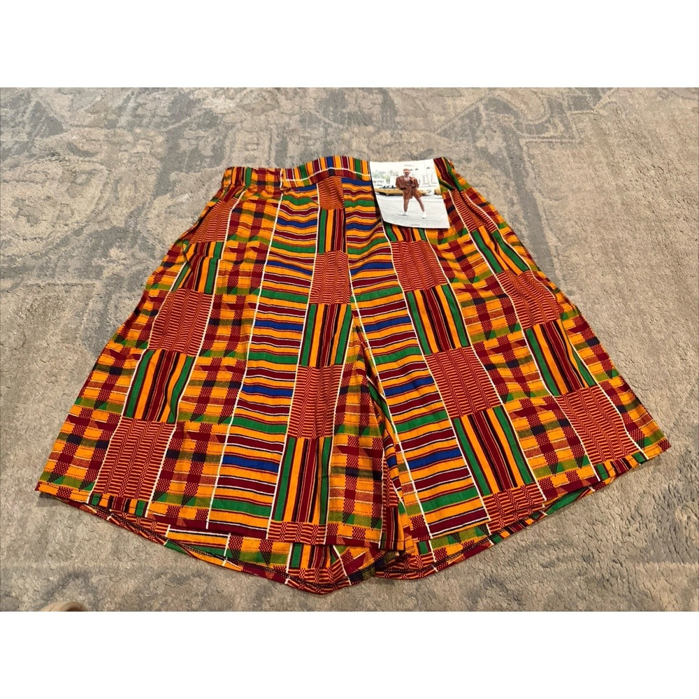 NWOT African Kara Pull On Shorts Cotton Womens Sz Small High Waist Vintage
